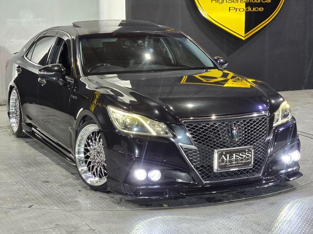 クラウンハイブリッド アスリートG ROJAMコンプリート サンルーフ 黒革シート ALESSメッキ19インチホイール JUNIT4灯フォグ RSR車高調 4本出しマフラー HDDマルチナビ Bluetoothオーディオ レーダー探知機(3枚目)