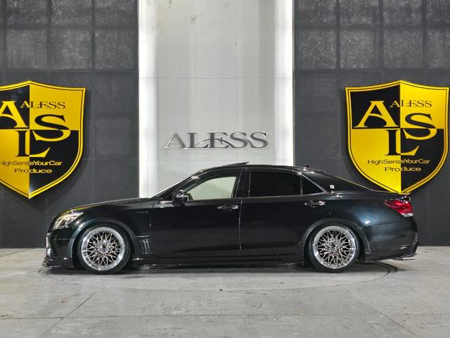 クラウンハイブリッド アスリートG ROJAMコンプリート サンルーフ 黒革シート ALESSメッキ19インチホイール JUNIT4灯フォグ RSR車高調 4本出しマフラー HDDマルチナビ Bluetoothオーディオ レーダー探知機(7枚目)