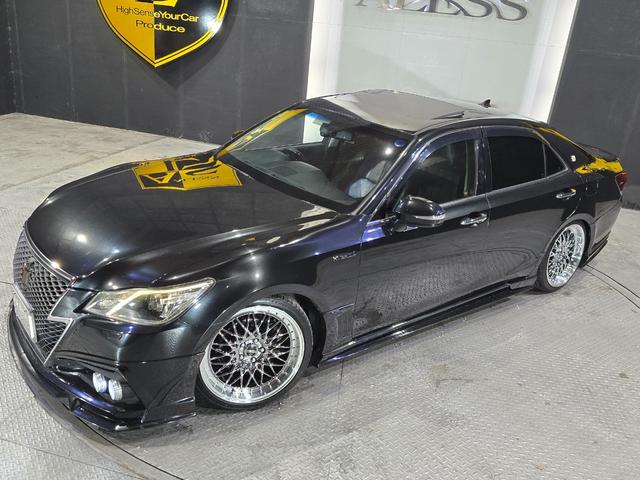 クラウンハイブリッド アスリートG ROJAMコンプリート サンルーフ 黒革シート ALESSメッキ19インチホイール JUNIT4灯フォグ RSR車高調 4本出しマフラー HDDマルチナビ Bluetoothオーディオ レーダー探知機(8枚目)