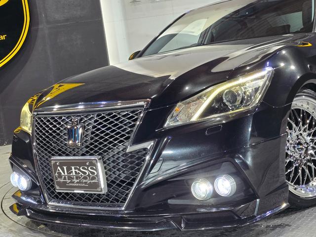クラウンハイブリッド アスリートG ROJAMコンプリート サンルーフ 黒革シート ALESSメッキ19インチホイール JUNIT4灯フォグ RSR車高調 4本出しマフラー HDDマルチナビ Bluetoothオーディオ レーダー探知機(9枚目)