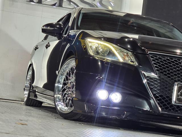 クラウンハイブリッド アスリートG ROJAMコンプリート サンルーフ 黒革シート ALESSメッキ19インチホイール JUNIT4灯フォグ RSR車高調 4本出しマフラー HDDマルチナビ Bluetoothオーディオ レーダー探知機(13枚目)