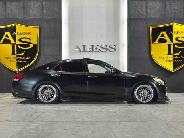 クラウンハイブリッド アスリートG ROJAMコンプリート サンルーフ 黒革シート ALESSメッキ19インチホイール JUNIT4灯フォグ RSR車高調 4本出しマフラー HDDマルチナビ Bluetoothオーディオ レーダー探知機(17枚目)