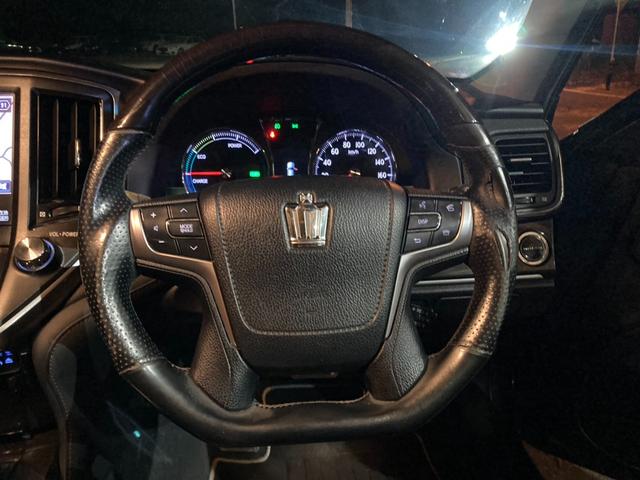 クラウンハイブリッド アスリートG ROJAMコンプリート サンルーフ 黒革シート ALESSメッキ19インチホイール JUNIT4灯フォグ RSR車高調 4本出しマフラー HDDマルチナビ Bluetoothオーディオ レーダー探知機(23枚目)