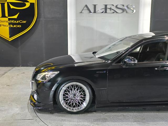 クラウンハイブリッド アスリートG ROJAMコンプリート サンルーフ 黒革シート ALESSメッキ19インチホイール JUNIT4灯フォグ RSR車高調 4本出しマフラー HDDマルチナビ Bluetoothオーディオ レーダー探知機(58枚目)