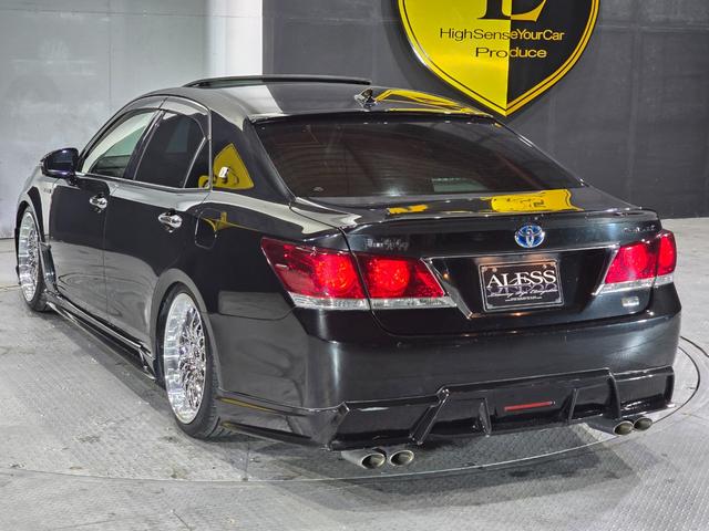 クラウンハイブリッド アスリートG ROJAMコンプリート サンルーフ 黒革シート ALESSメッキ19インチホイール JUNIT4灯フォグ RSR車高調 4本出しマフラー HDDマルチナビ Bluetoothオーディオ レーダー探知機(60枚目)