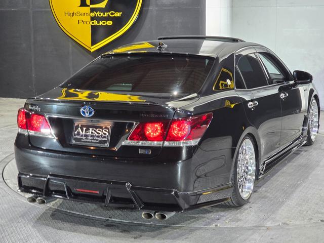 クラウンハイブリッド アスリートG ROJAMコンプリート サンルーフ 黒革シート ALESSメッキ19インチホイール JUNIT4灯フォグ RSR車高調 4本出しマフラー HDDマルチナビ Bluetoothオーディオ レーダー探知機(62枚目)