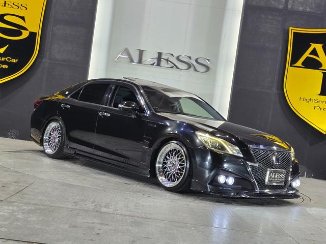 クラウンハイブリッド アスリートG ROJAMコンプリート サンルーフ 黒革シート ALESSメッキ19インチホイール JUNIT4灯フォグ RSR車高調 4本出しマフラー HDDマルチナビ Bluetoothオーディオ レーダー探知機(67枚目)
