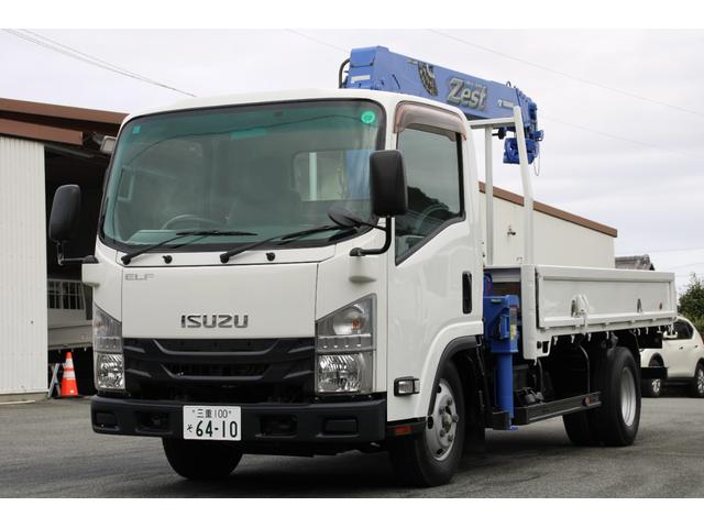 エルフトラック 4段クレーン ラジコン付 2.8t積載 ロング タダノZE264HRE 2.63t吊 フックイン ETC ロープ穴・フック2対 キーレス 車両総重量6365kg 荷台内寸3711-1786-373 床地上高1031(2枚目)