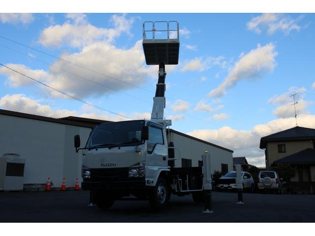 エルフトラック 高所作業車 建機仕様 タダノAT-120S(12m) ☆13尺☆タダノAT-120S☆スーパーデッキ☆荷重1000kg☆アドブルー☆キーレス☆Bモニター☆電格ミラー☆ETC☆車両総重量7065kg☆荷台内寸4609x1812x2355(2枚目)