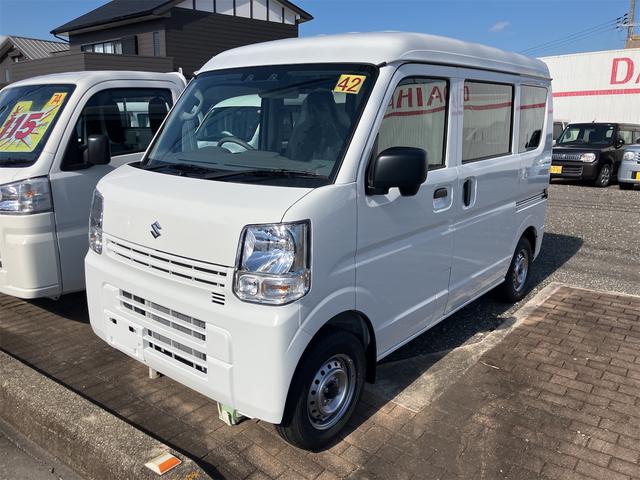 エブリイ ＰＡリミテッド　衝突被害軽減システム　クリアランスソナー　レーンアシスト　両側スライドドア　キーレスエントリー　アイドリングストップ　オートライト　盗難防止システム　ＡＢＳ　ＥＳＣ　届出済未使用車（3枚目）