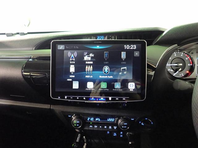 ハイラックス Ｚ　社外１１インチディスプレイオーディオ　ブルートゥース＆ＵＳＢ＆アップルカープレイ＆アンドロイド　バックカメラ　ドラレコ　ＬＥＤ　トヨタセーフティセンス　キャノピー付　純正アルミ　１オーナー禁煙　買取車（5枚目）