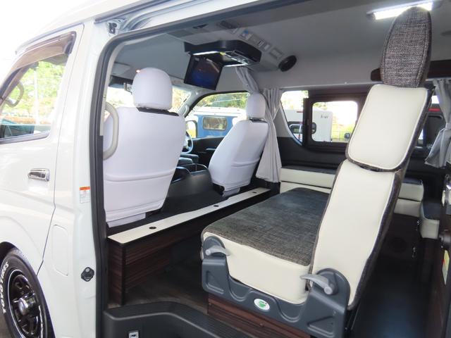 ハイエースワゴン GL キャンピング 東和モーター製ツエルト ベバストFFヒーター サブバッテリー走行&外部充電 上蓋式冷蔵庫 電子レンジ 4WD(30枚目)