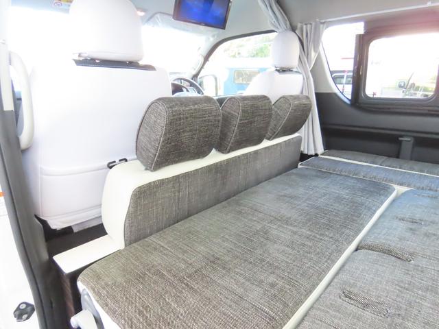 ハイエースワゴン GL キャンピング 東和モーター製ツエルト ベバストFFヒーター サブバッテリー走行&外部充電 上蓋式冷蔵庫 電子レンジ 4WD(41枚目)