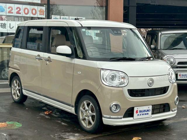 ムーヴキャンバス Ｇメイクアップリミテッド　ＳＡＩＩＩ　４ＷＤ　ＬＥＤヘッドライト　両側パワースライドドア　オートエアコン　オーディオ　衝突被害軽減ブレーキ　アイドリングストップ　ステアリングコントロール（3枚目）