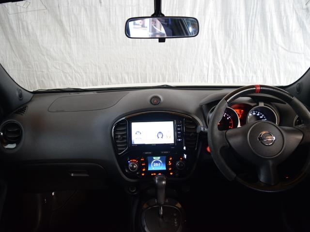 ジューク ニスモ　４ＷＤ　１年保証　夏冬タイヤ付　プッシュスタート　社外ナビ　フルセグＴＶ　ＤＶＤ　Ｂｌｕｅｔｏｏｔｈ　ＥＴＣ　バックカメラ　ドアバイザー　オートライト（16枚目）