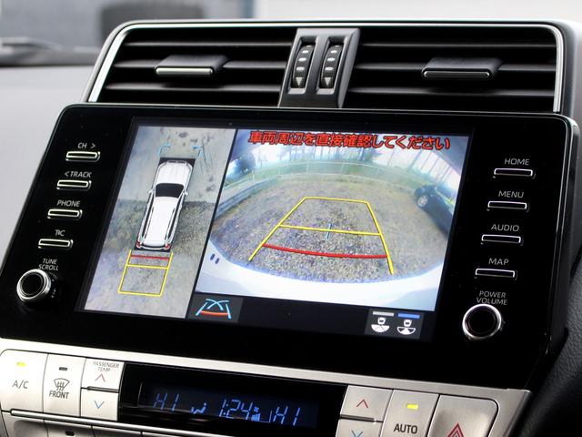 ランドクルーザープラド ＴＸ　Ｌパッケージ・ブラックエディション　寒冷地　後期型　セーフティセンス　純正９型ナビ　マルチテレインモニター　ブラインドスポットモニター　専用Ｒ１８アルミ　ブラックルーフレール　ツインバッテリー　シートベンチレーション　黒革（9枚目）