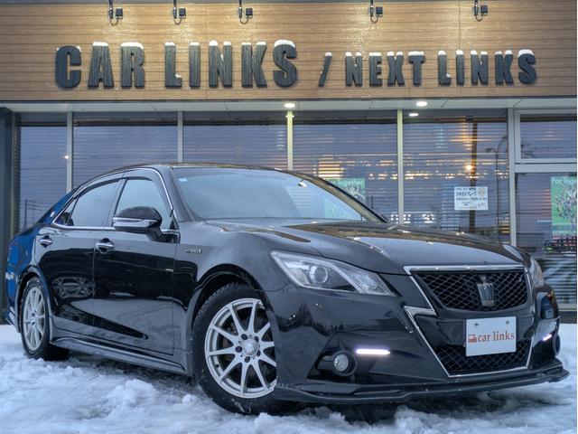 クラウンハイブリッド アスリートS Four ブラックスタイル 4WD ワンオーナー 寒冷地仕様 純正ナビ フルセグTV バックカメラ 社外ハーフスポイラー 車高調 TOMSステア クルーズコントロール シートヒーター パワーシート ETC MTモード(4枚目)