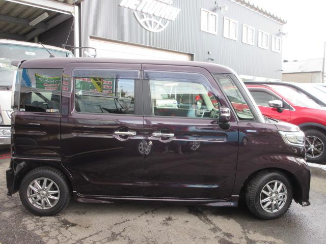 スペーシアカスタム ハイブリッドXS 4WD ナビTV DVD/BT ETC 前後ドラレコ エンスタ 両側オートスライド ハーフレザーS LEDライト&フォグ ACCライナー DブレーキS サイドエアバック 革巻ステア・SW Pテーブル(5枚目)