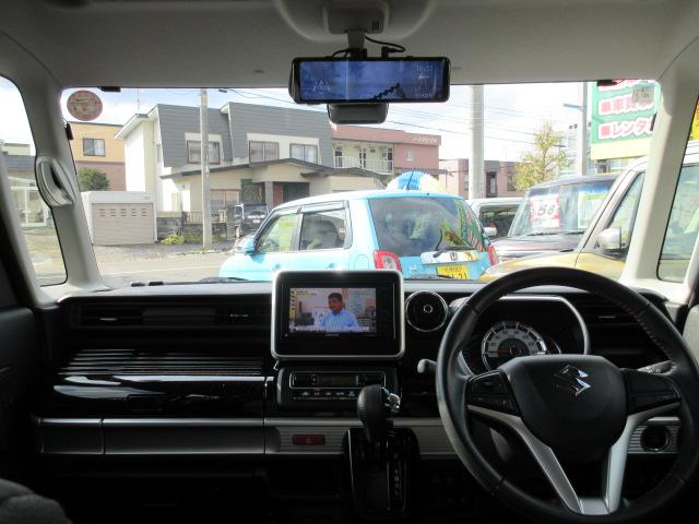 スペーシアカスタム ハイブリッドXS 4WD ナビTV DVD/BT ETC 前後ドラレコ エンスタ 両側オートスライド ハーフレザーS LEDライト&フォグ ACCライナー DブレーキS サイドエアバック 革巻ステア・SW Pテーブル(18枚目)