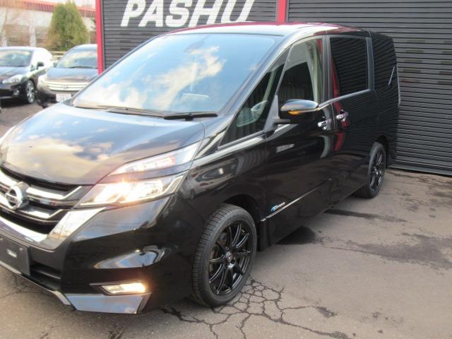 セレナ ハイウェイスター　ＬＯＸＡＲＮＹブラックポリッシュＳ１７ＡＷ　２９’モデル　ＨＤＤナビワイドフルセグＴＶバックカメラＨ／Ｖ　逸脱防止装置　追突防止装置　同一車線ドライブアシスト技術プロパイロット標準装備　ＬＥＤヘッドライト　ＬＯＸＡＲＮＹブラックスポーク１７ＡＷ（4枚目）