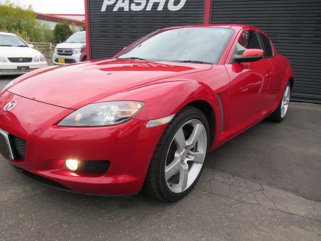 ＲＸ－８ タイプＳ　ショックサス、テイン車高調　上級グレード６速マニュアル　社外ＳＤナビＴＶバックモニタ－装備　テイン車高調の足廻り挿入　ポリッシュシルバーＳＰ１８アルミ　マツダＳＰＥＥＤマフラー装着（11枚目）