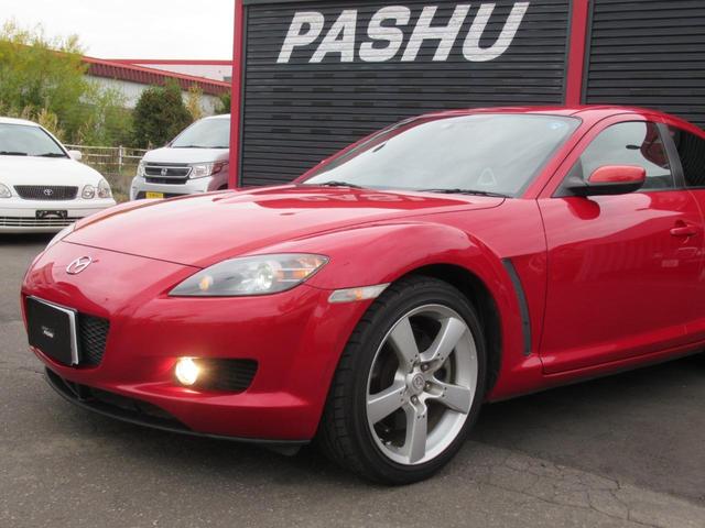 ＲＸ－８ タイプＳ　ショックサス、テイン車高調　上級グレード６速マニュアル　社外ＳＤナビＴＶバックモニタ－装備　テイン車高調の足廻り挿入　ポリッシュシルバーＳＰ１８アルミ　マツダＳＰＥＥＤマフラー装着（12枚目）