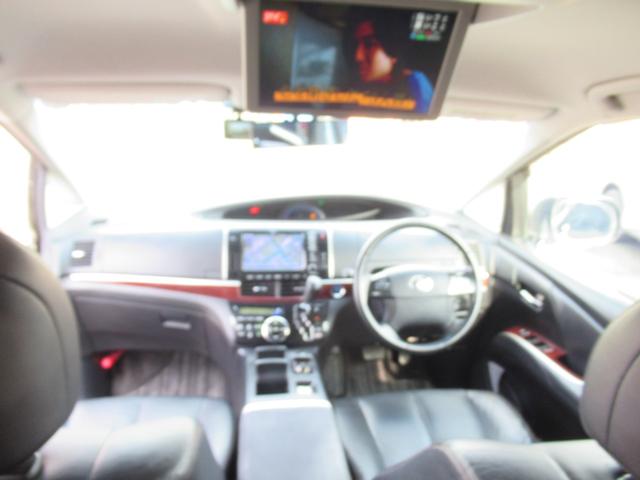 エスティマハイブリッド アエラス　レザーパッケージ　ガンＭポリッシュスポーク１８ＡＷ　上級グレードフルエアロボディ　ＨＤＤナビ地デジＴＶバックモニターフィリップダウンモニター装備　タンデム７人レザーシート　両面オートパワースライドＤｒ　ガンメタポリッシュスポーク１８ＡＷ　高速ＥＴＣ（25枚目）