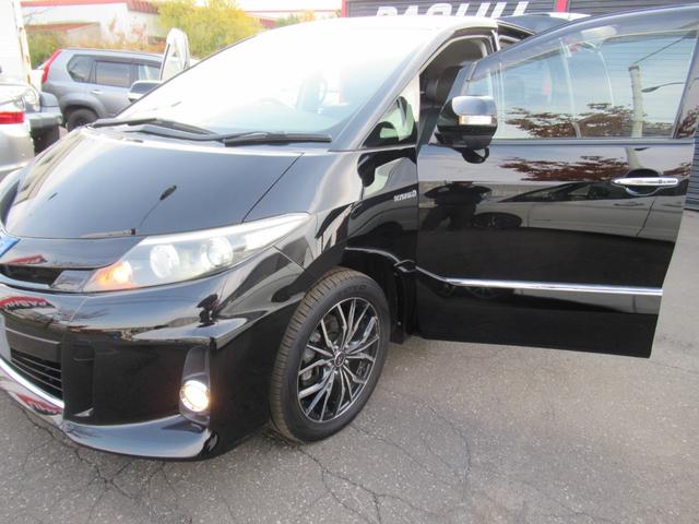 エスティマハイブリッド アエラス　レザーパッケージ　ガンＭポリッシュスポーク１８ＡＷ　上級グレードフルエアロボディ　ＨＤＤナビ地デジＴＶバックモニターフィリップダウンモニター装備　タンデム７人レザーシート　両面オートパワースライドＤｒ　ガンメタポリッシュスポーク１８ＡＷ　高速ＥＴＣ（75枚目）