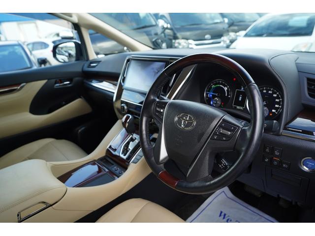 アルファードハイブリッド Ｇ　Ｆパッケージ　純正ナビフルセグ地デジ・バックカメラ・後席モニター・ベージュ本革シート・エグゼクティブシート・パワーオットマン・メモリーシート・シートヒーター・ステアヒーター・両側パワードア・パワーゲート・本州仕入（14枚目）