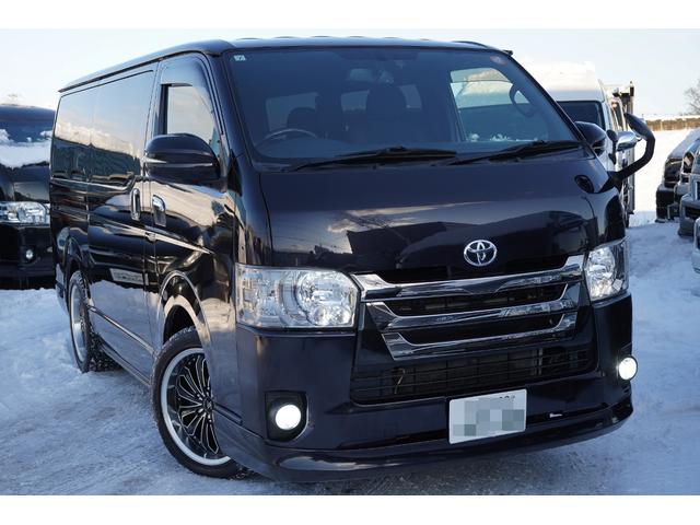 ハイエースバン スーパーＧＬ　ダークプライムＩＩ　５型モデル　社外ナビフルセグ地デジ・Ｂカメラ・両側パワードア・ＬＥＤライト・フォグ・Ｆスポイラー・ルーフスポイラー・モデリスタグリル・社外１８アルミ・寒冷地仕様・ツインバッテリー・純正ＥＧスターター・ワンオーナー（6枚目）
