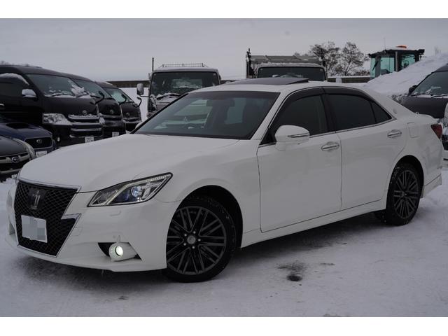 クラウン アスリートGi-Four 純正ナビフルセグ地デジ・360パノラミックモニター・電動サンルーフ・黒革シート・メモリーPシート・シートヒーターエアコン・レーダークルーズ・LED切替フォグ・リア3面シェード・純正スターター・ドラレコ(5枚目)