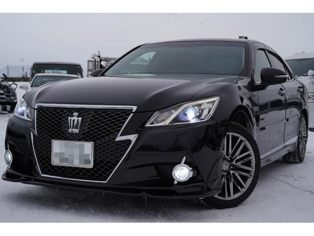 クラウン アスリートＧｉ－Ｆｏｕｒ　純正ナビフルセグ地デジ・Ｂカメラ・ＴＲＤエアロ・Ｒスポイラー・黒革シート・メモリーＰシート・シートヒーターエアコン・１８スパッタアルミ・カードキー・純正スターター・前後ドラレコ・ＥＴＣ・寒冷地仕様（3枚目）