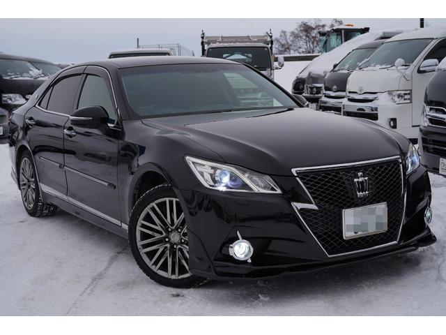 クラウン アスリートＧｉ－Ｆｏｕｒ　純正ナビフルセグ地デジ・Ｂカメラ・ＴＲＤエアロ・Ｒスポイラー・黒革シート・メモリーＰシート・シートヒーターエアコン・１８スパッタアルミ・カードキー・純正スターター・前後ドラレコ・ＥＴＣ・寒冷地仕様（4枚目）