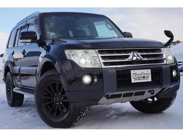 パジェロ ロング　エクシード　社外ナビフルセグ地デジ・バックカメラ・黒革シート・パワーシート・シートヒーター・ＬＥＤフォグ・社外１７アルミ・コンビステアリング・クルコン・ＡＣ１００Ｖ・ＥＴＣ・リアヒーター・寒冷地仕様・本州仕入（4枚目）