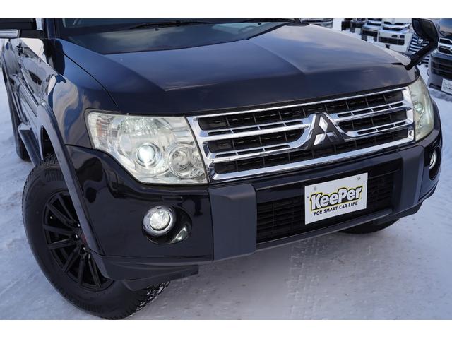 パジェロ ロング　エクシード　社外ナビフルセグ地デジ・バックカメラ・黒革シート・パワーシート・シートヒーター・ＬＥＤフォグ・社外１７アルミ・コンビステアリング・クルコン・ＡＣ１００Ｖ・ＥＴＣ・リアヒーター・寒冷地仕様・本州仕入（8枚目）