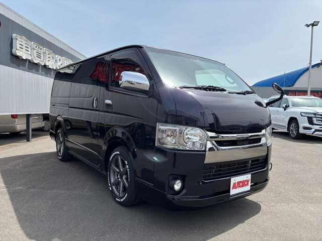 レジアスエースバン スーパーＧＬ　ダークプライムＩＩ　４ＷＤ　４１５ＣＯＢＲＡ　Ｓ－６ボンネット＆クリーンルック３Ｆリップ＆ステージ２ルーフスポイラー＆バッドラッカーＳＤ－６　１７インチＡＷ　両側パワースライドドア　ＥＴＣ　社外コンソールＢＯＸ（8枚目）