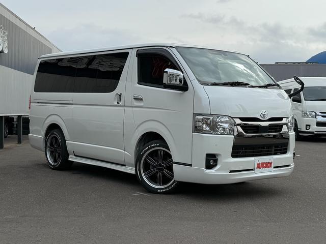 ハイエースバン スーパーGL ダークプライムII 4WD ワンオーナー 寒冷地仕様 パノラミックビューモニター デジタルインナーミラー 415COBRA CL-3フロントリップ CL-2サイドステップ CL-ステップリアバンパー バッドラッカー(3枚目)