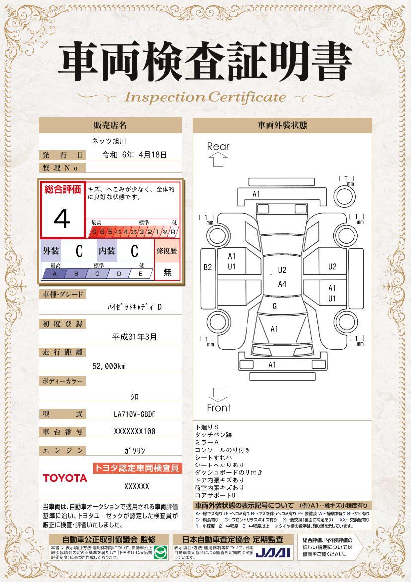 車両状態評価書