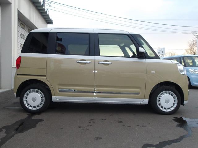 ムーヴキャンバス ストライプスＧ　４ＷＤ　スマートアシスト　両側パワースライドドア　ＬＥＤヘッドライト　オートライト　ＣＤチューナー　運転席助手席シートヒーター　オートエアコン　電動パーキングブレーキ　前後コーナーセンサー（4枚目）