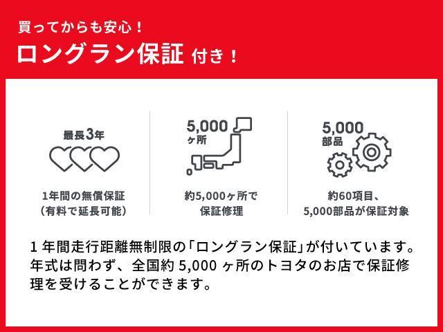 ＴＯＹＯＴＡロングラン保証（１年間走行距離無制限付）＊別途有料で延長保証（プラス１年・２年）もお選びいただけます。