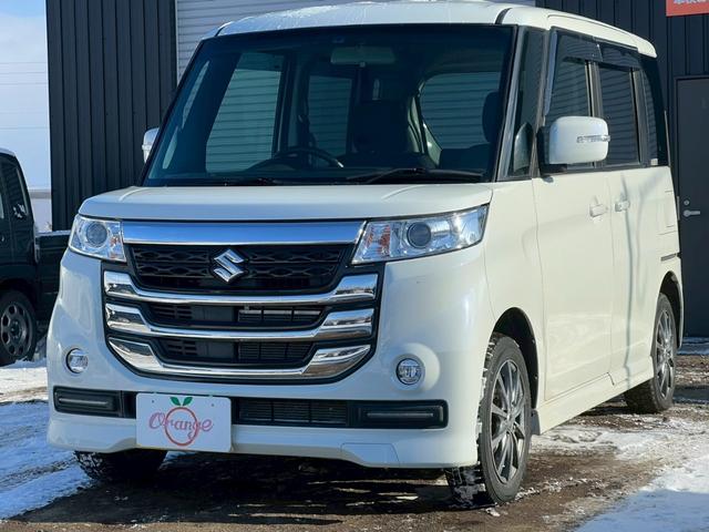 スペーシアカスタムＺ ベースグレード　両側スライド片側電動ドア　ＣＤ－ＭＤデッキ　シートヒーター　プッシュスタート　フロントフォグ　シートヒーター　ＨＩＤヘッドライト　スマートキー　電動格納ドアミラー（4枚目）