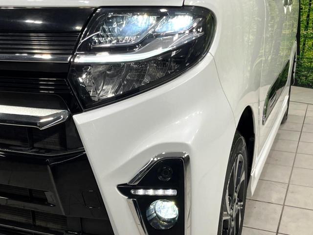 タント カスタムXセレクション 4WD 2トーン 両側電動ドア 純正9型ナビ バックカメラ 衝突軽減 禁煙車 ハーフレザーシート シートヒーター コーナーセンサー LEDヘッド 純正14インチアルミ オートハイビーム(14枚目)