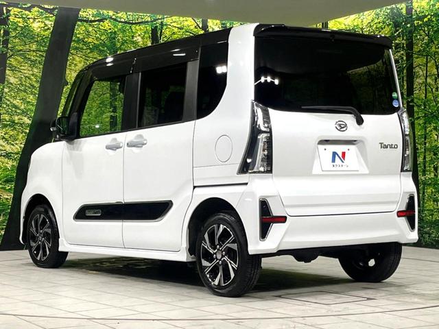 タント カスタムXセレクション 4WD 2トーン 両側電動ドア 純正9型ナビ バックカメラ 衝突軽減 禁煙車 ハーフレザーシート シートヒーター コーナーセンサー LEDヘッド 純正14インチアルミ オートハイビーム(18枚目)