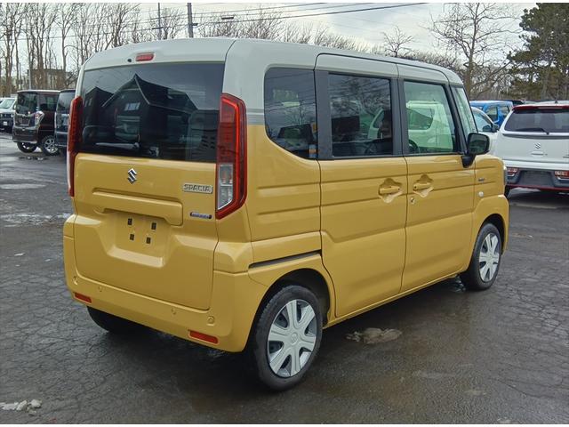 スペーシア ハイブリッドＸ　４ＷＤ　届出済未使用車　衝突軽減ブレーキ　両側パワースライドドア　スマートキー　アイドリングストップ　ＬＥＤヘッドライト　シートヒーター　ミラーヒーター　誤発進抑制装置　横滑り防止装置（4枚目）