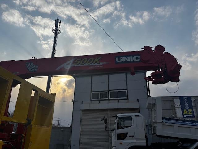ギガ 　セルフ　ラジコン　重機運搬車　４段クレーンフックイン　ユニックＵＲＡ５０４Ｈ　エンジン６ＷＡ１　ウインチ付　ＫＣ－ＣＹＨ５０Ｗ２　６９５６５５ｋｍ　検Ｒ７年１２月　エアコン　Ｆ７　４軸低床（22枚目）