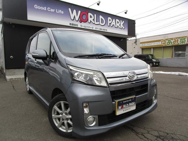 ムーヴ カスタム　Ｘ　ＳＡ　４ＷＤ　ダブルエアバック　ＡＢＳ　スマートキー＆プッシュスタート　純正アルミ　ＨＩＤライト　フォグ　ミラーヒーター　ウインカーミラー　イモビライザーセキュリティーアラーム（3枚目）