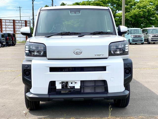 タフト Ｘ　届出済み未使用車　スマートアシスト　ＬＥＤヘッドライト　オートライト　オートハイビーム　電動パーキングブレーキ　ブレーキホールド　アイドリングストップ　ガラスルーフ　オーディオレス　４ＷＤ（2枚目）