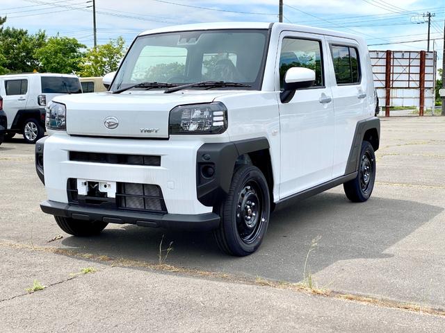 タフト Ｘ　届出済み未使用車　スマートアシスト　ＬＥＤヘッドライト　オートライト　オートハイビーム　電動パーキングブレーキ　ブレーキホールド　アイドリングストップ　ガラスルーフ　オーディオレス　４ＷＤ（3枚目）