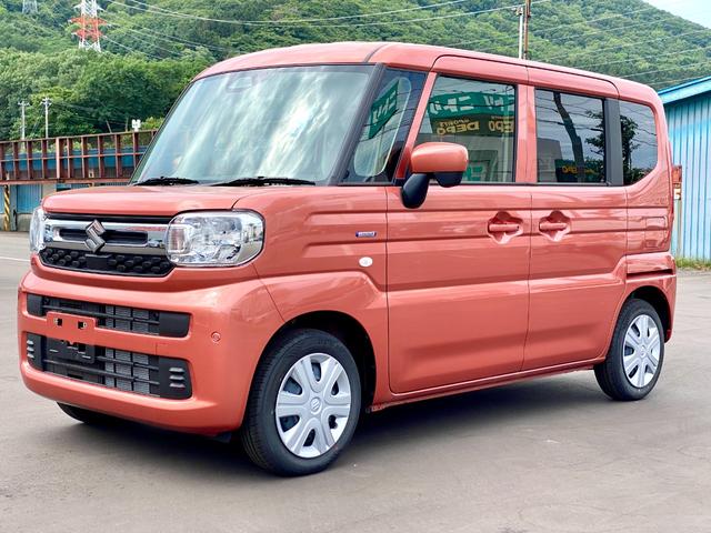 スペーシア ハイブリッドＧ　届出済み未使用車　両側スライドドア　デュアルセンサーブレーキサポートＩＩ　ＬＥＤヘッドライト　オートライト　オートハイビーム　クリアランスソナー　アイドリングストップ　フルタイム４ＷＤ（3枚目）