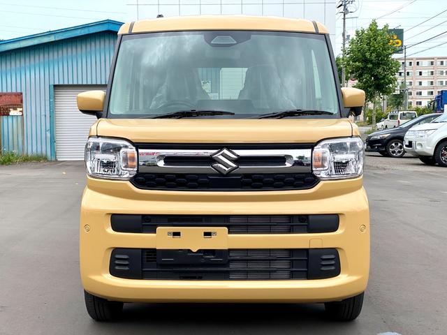 スペーシア ハイブリッドＧ　届出済み未使用車　両側スライドドア　デュアルセンサーブレーキサポートＩＩ　ＬＥＤヘッドライト　オートライト　オートハイビーム　クリアランスソナー　アイドリングストップ　フルタイム４ＷＤ（2枚目）